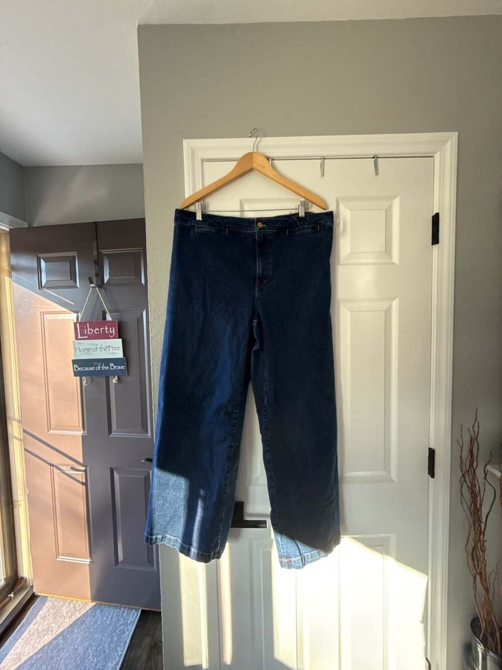 Madewell High-Rise Wide-Leg Seamed Jeans in Deep Indigo size 33